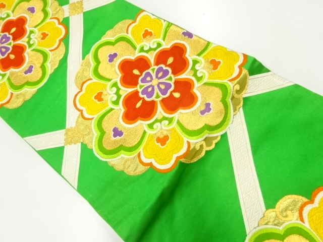 アンティーク　華紋模様織出し袋帯（材料）